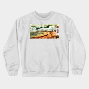 Elie Shorefront [Digital Landscape and Architecture Illustration] Scottish Seaside Towns 2 Crewneck Sweatshirt